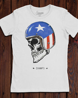 Champ's Skull Helmet Ladies T-Shirt
