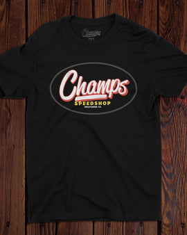 Champ's Speedshop - Land of Misfit Cars T-shirt