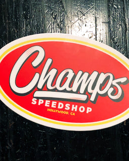 Champ's Speedshop - Matte Vinyl Sticker 4.8" x 3"